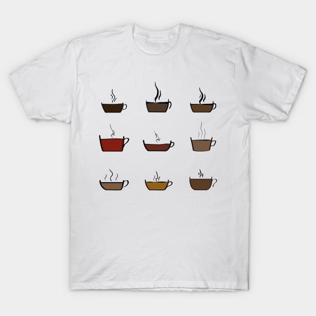 Set of Coffee and Tea Cups T-Shirt by diplikaya